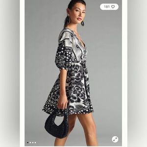 Farm Rio puff sleeved mini dress M